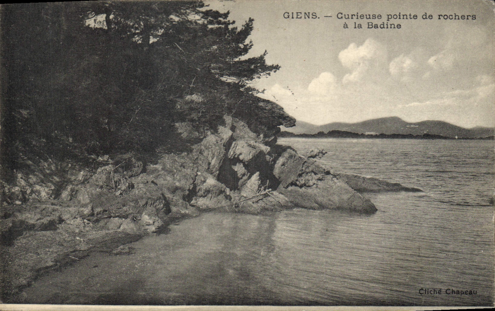 Giens — Curieuse pointe de rochers à la Badine — Cliché Chapeau