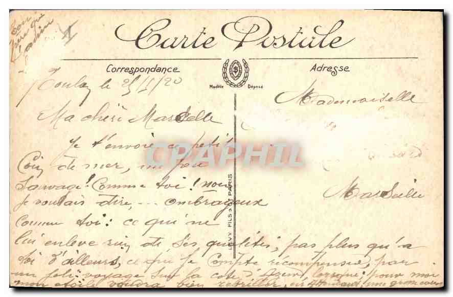 CPA Cap Brun Rocher de Sainte Marguerite  — Verso