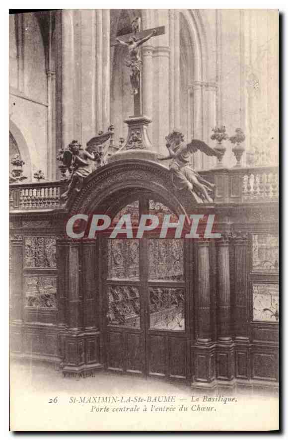 CPA St Maximin la Ste Baume La Basilique Porte centrale a l'entree du Choeur 