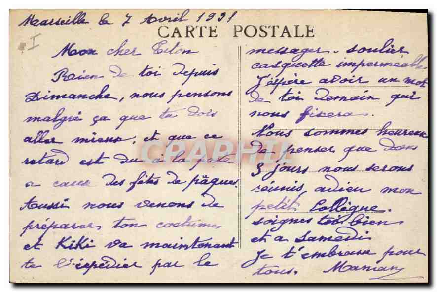 CPA St Zacharie Var Les Nayes Bords de l'Huveaune  — Verso