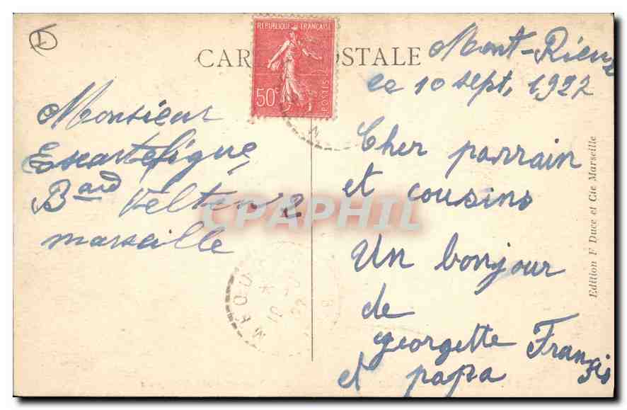 Chartreuse de Montrieux — Passerelle sur le Gapeau — Édition F. Duce & Cie — Rückseite
