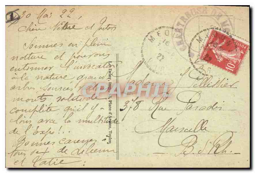Chartreuse de Montrieux — La Cour d'Honneur — éditeur non visible, n° 8 — Verso