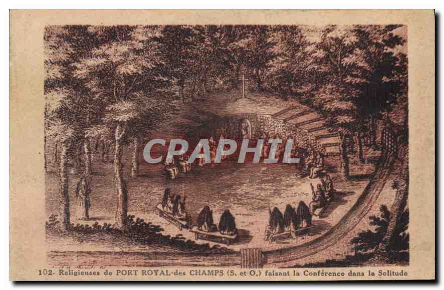 Religieuses de PORT ROYAL-des CHAMPS (S. et O.) faisant la Conférence dans la Solitude — n° 102 — Édition Lamorelle - Cheireuse