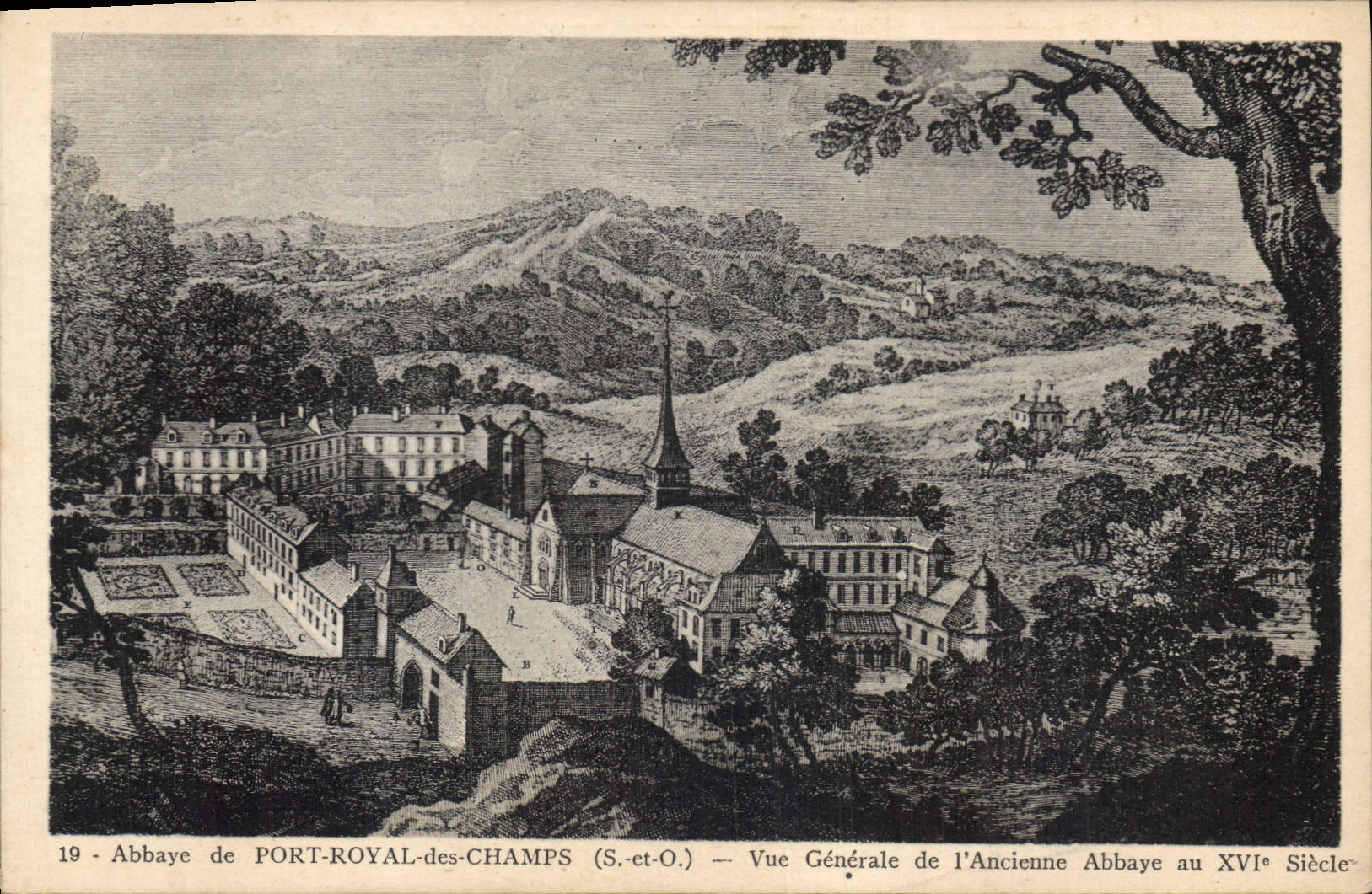 Abbaye de PORT-ROYAL-des-CHAMPS (S.-et-O.) — Vue Générale de l'Ancienne Abbaye au XVIe Siècle