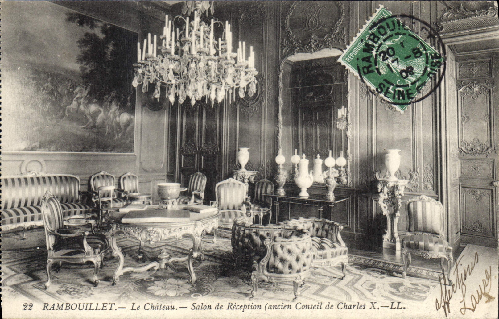 Rambouillet — The Castle. Reception Hall (former Council of Charles X) — LL
