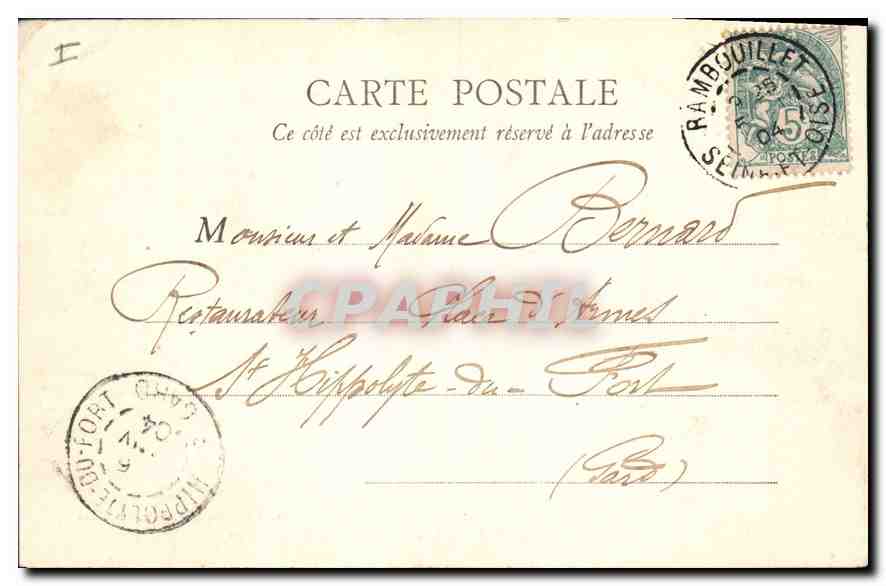 CPA Chateau de Rambouillet S et O La Tour Francois 1er — Rückseite