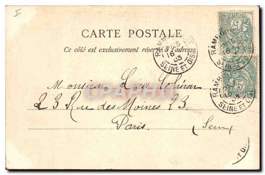 Rambouillet (S.&O.) — Innenansicht der Käsestube von Marie-Antoinette — A. Bourgoin, Verleger, Versailles — Rückseite
