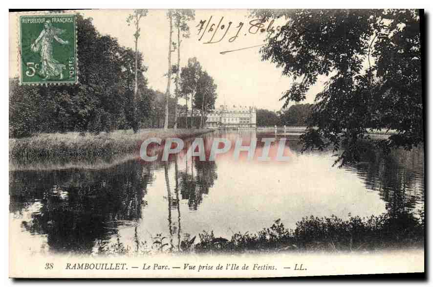 Rambouillet — Der Park. Ansicht vom Île de Festins — LL.