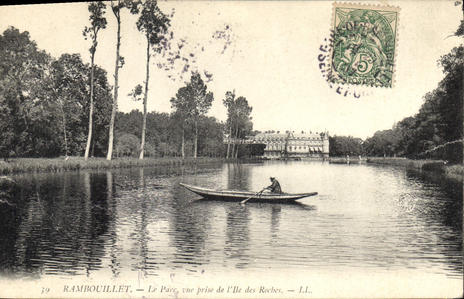 Rambouillet — Le Parc, vue prise de l'Île des Roches — LL.