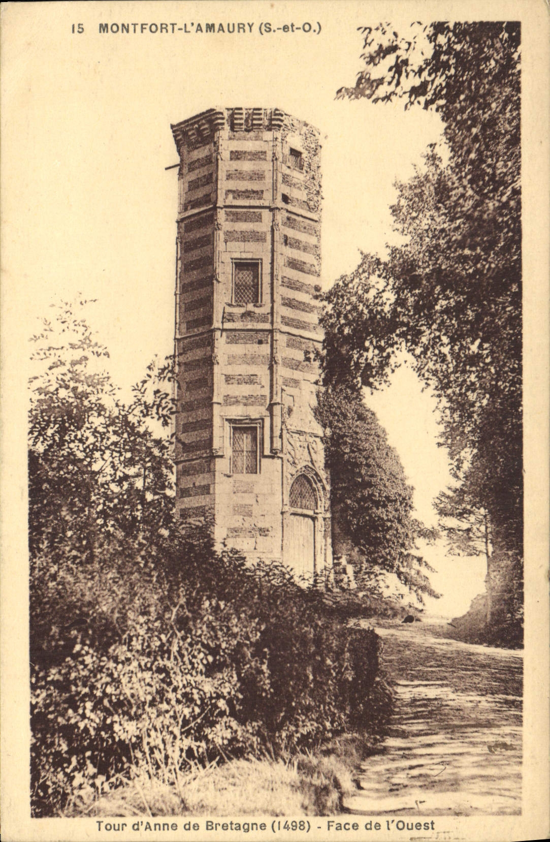 Montfort-l'Amaury (S.-et-O.) — Toren van Anna van Bretagne (1498) — Westzijde — Uitgever: Union Phototypique Parisienne