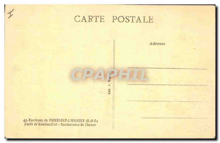 Cappella in foresta — Ferêt de Rambouillet — Edit. J. Wargent — Verso