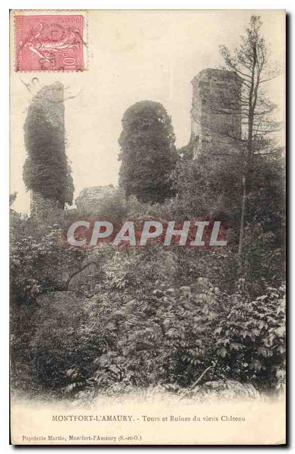 Montfort-l'Amaury - Tours et Ruines du vieux Château — Papeterie Martin, Montfort-l'Amaury (S.-et-O.)