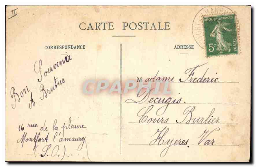 Montfort-l'Amaury - Porte du Cimetière, fin du XVᵉ siècle — Édition Basnard, Montfort-l'Amaury (S.-et-O.) — Rückseite