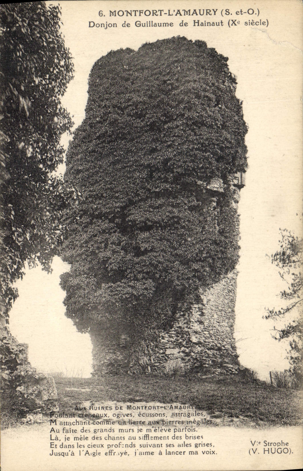 Ruines du donjon de Guillaume de Hainaut — Montfort-l'Amaury (S.-et-O.) — V. Hugo — éditeur Union Phot. Parisienne