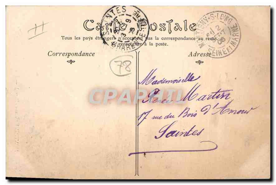 CPA Montigny Seine et Marne Entree de Ville par le Viaduc — Verso
