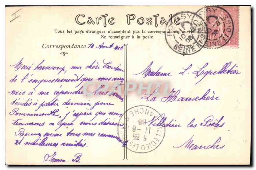 CPA Poissy Berges du Boulevard Migneaux  — Back