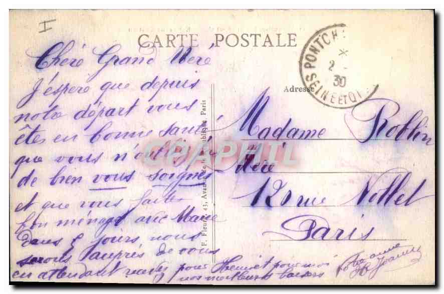 CPA Pontchartrain S et O Entree du Chateau  — Verso