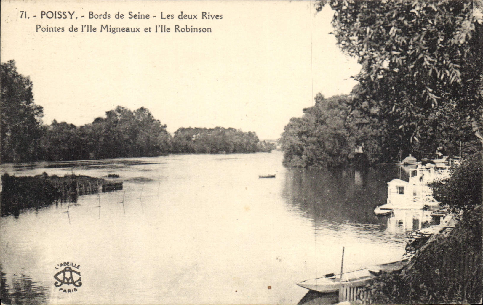 Poissy - Bords de Seine - Les deux Rives - Pointes de l'Île Migneaux et l'Île Robinson
