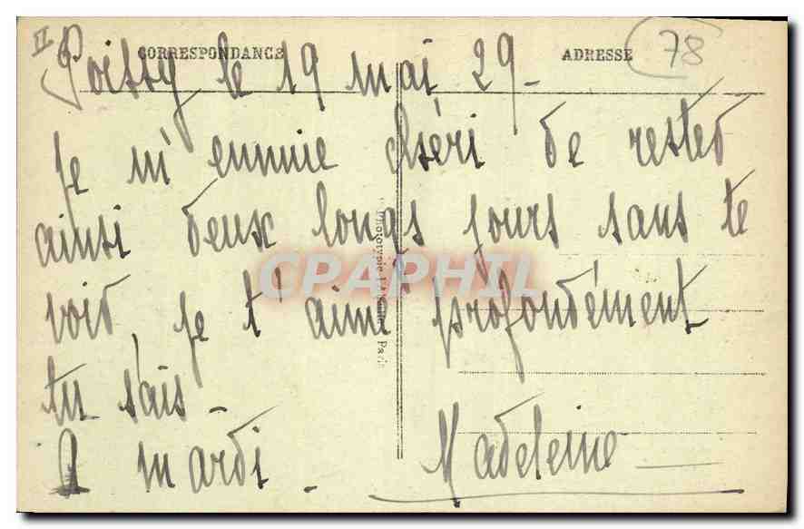 CPA Poissy L'lle  — Back