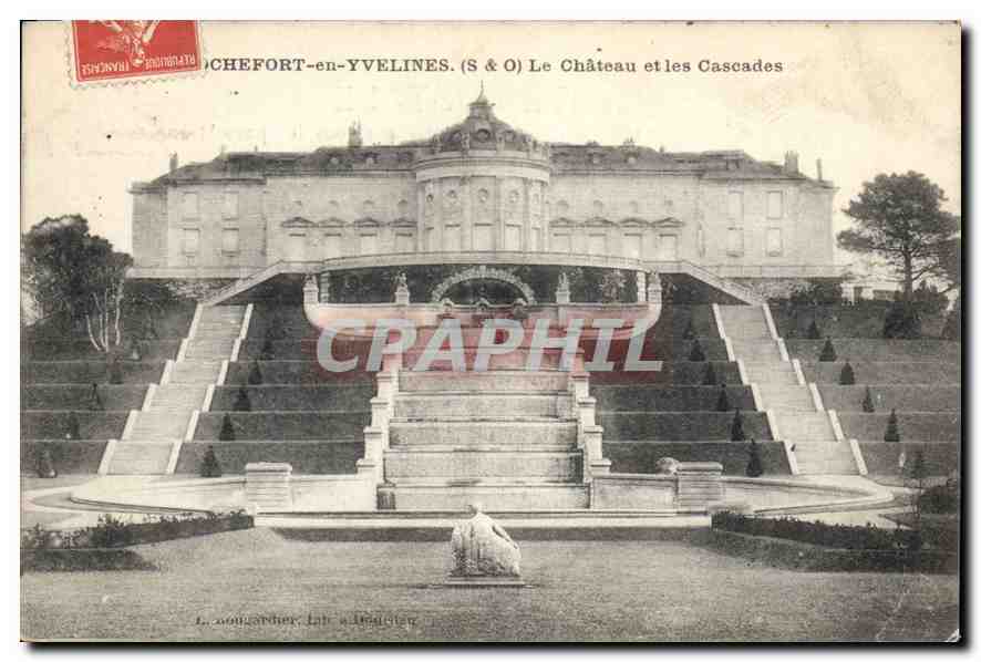 CPA Rochefort en Yvelines S et O Le Chateau et les Cascades