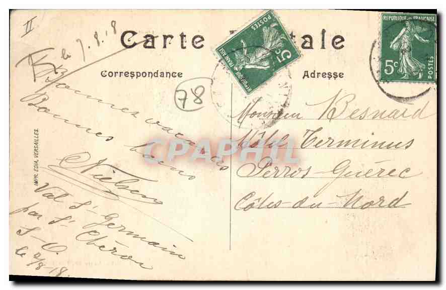 CPA Chateau de Rochefort en Yvelines S & O Facade Ouest et Cascade — Verso