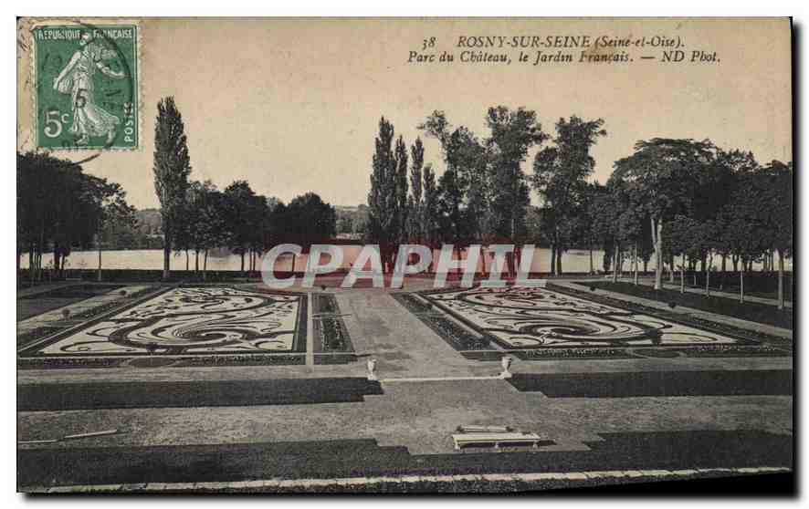 CPA Rosny sur Seine Seine et Oise Parc du Chateau le jardin Francais 