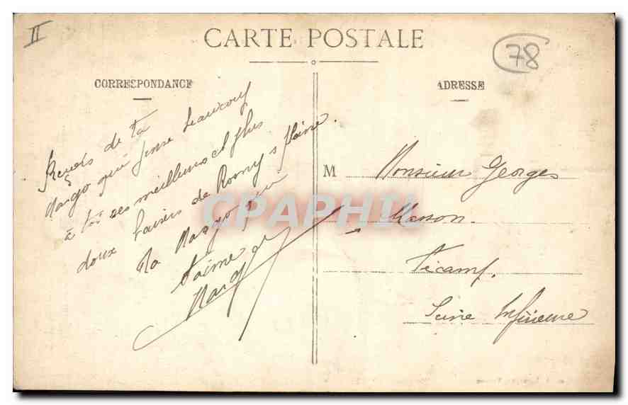 CPA Rosny sur Seine S et O Le Chateau et le Parterre  — Back