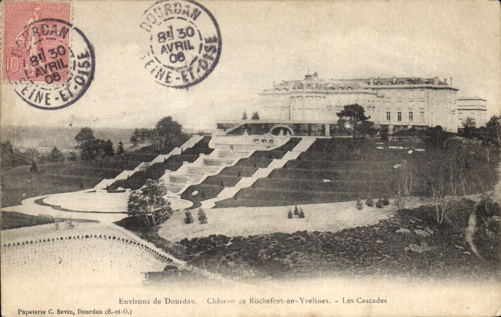 Environs de Dourdan - Château de Rochefort-en-Yvelines - Les Cascades — Papeterie C. Sevin, Dourdan (S.-et-O.)