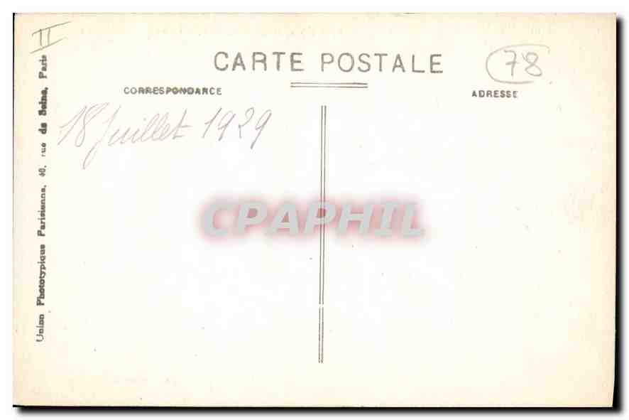 Environs d'ORPHIN (S.-et-O.) — Château de Sauvage — Union Phototypique Parisienne — Rückseite