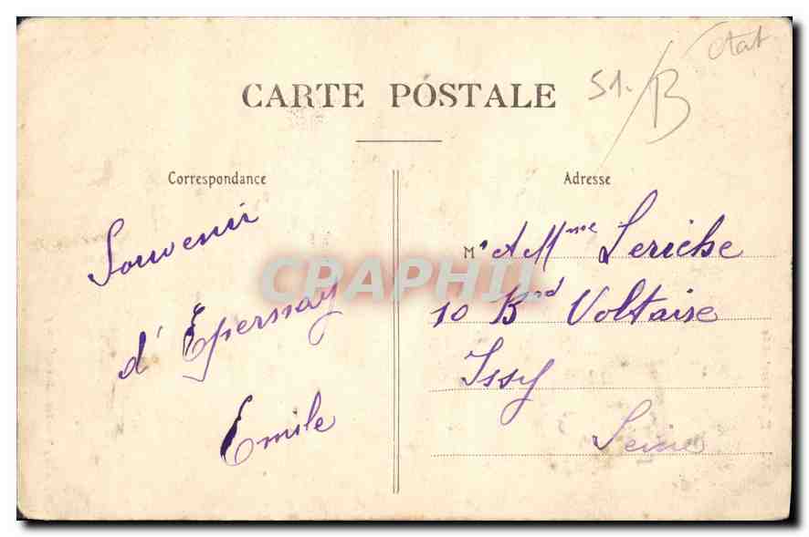 CPA Eglise Paroissiale Ay — Verso