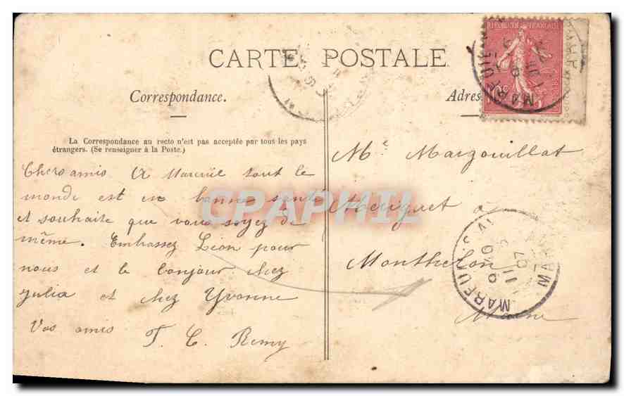 Le Château — Environs d'Epernay, Mareuil-sur-Ay — Librairie Catholique, Epernay — Verso