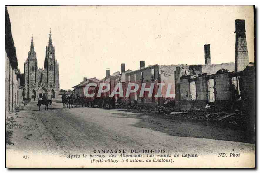 Ruines de Lépine — Après le passage des Allemands — ND. Phot