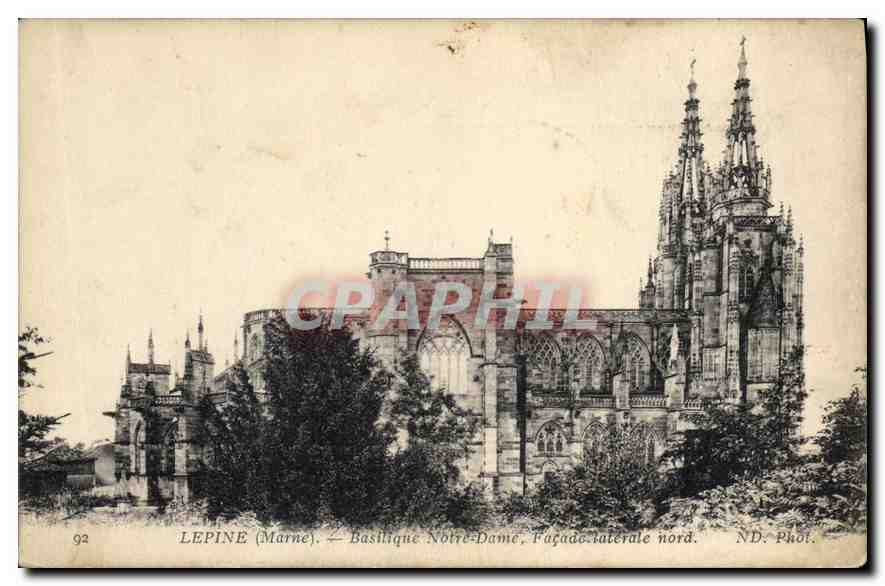 CPA Lepine Marne Basilique Notre Dame Facade laterale nord 