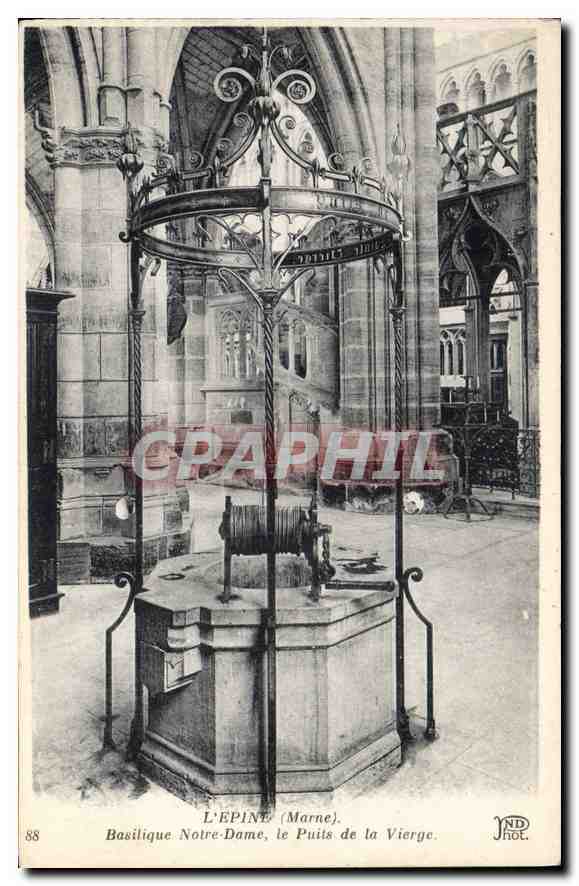 CPA L'Epine Marne Basilique Notre Dame le Puits de la Vierge 