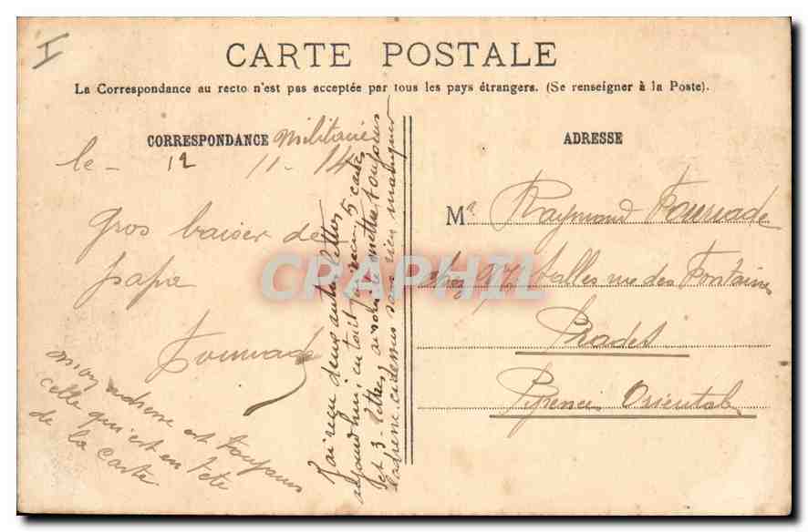 CPA Guerre de 1914 L'Epine pres Reims Vue de la principale apres le bombardement  — Verso