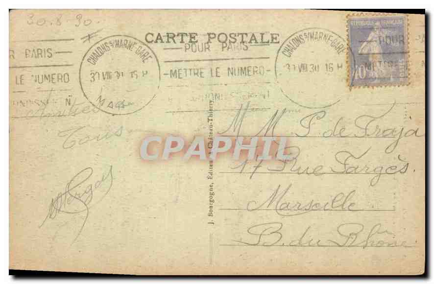 CPA Environs de Chalons sur Marne Notre Dame de l'Epine la Basilique  — Rückseite