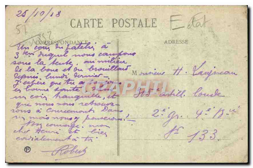 CPA La Champagne Avize La Vigne et les Coreaux  — Back