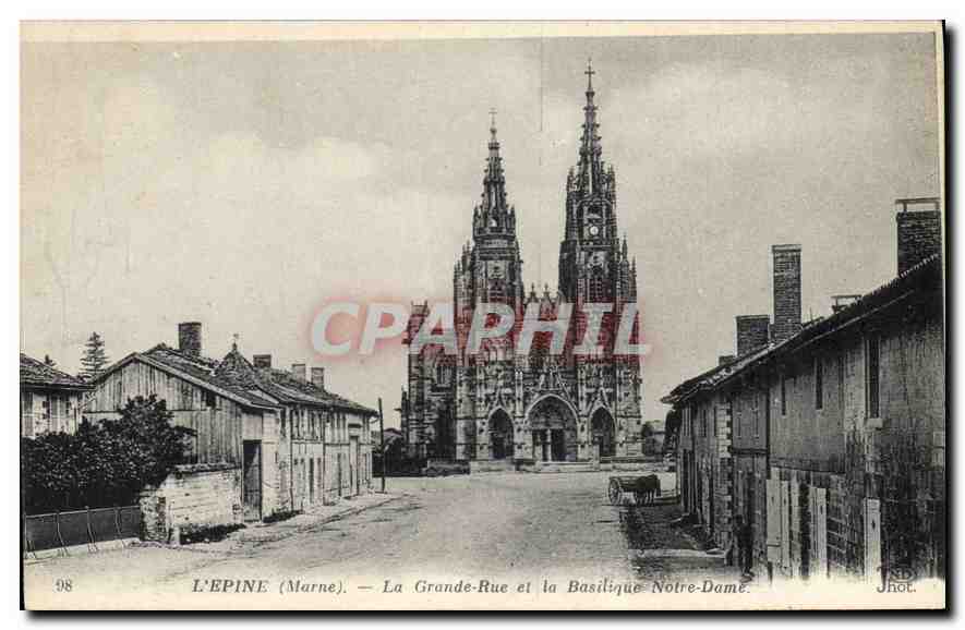 L'Épine (Marne) — La Grande-Rue et la Basilique Notre-Dame — JHOL, n°98
