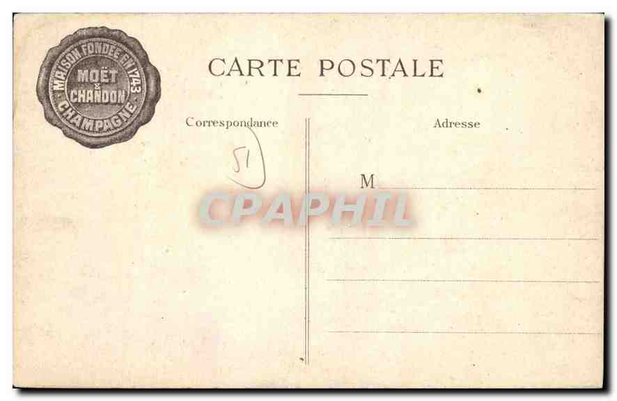 CPA Dom Perignon 1638 1715 Cellerier de l'Abbaye D'Hautvillers Chateaur du vin de champagne  — Rückseite