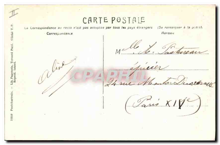 CPA Pontchartrain Les avenues de Chennevieres et la riviere La Mauldre  — Rückseite