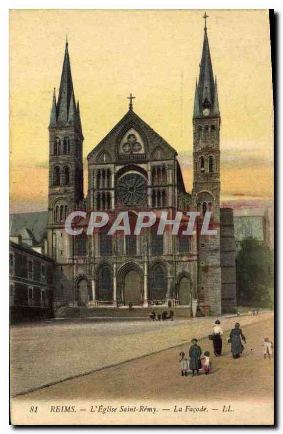 CPA Reims L'Eglise Saint Remy La Facade 