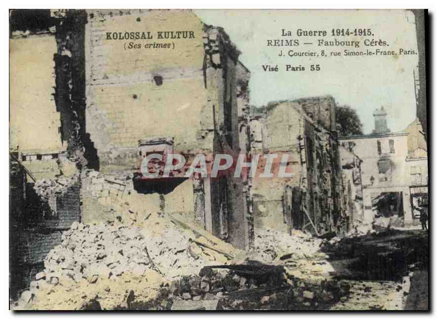 CPA La Guerre 1914 1915 Reims Faubourg Ceres 