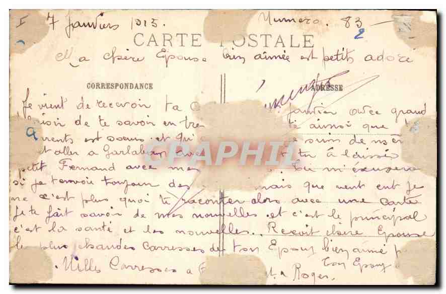 CPA La Guerre 1914 1915 Reims Faubourg Ceres  — Verso