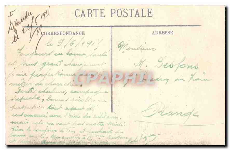 CPA Guerre 1914 1915 Le Crime de Reims Une rue pres de la Cathedrale  — Rückseite