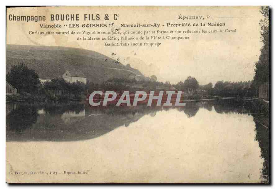 CPA Champagne Bouche Fils Vignoble Les goisses Mareuil sur Ay Propriere de la Maison