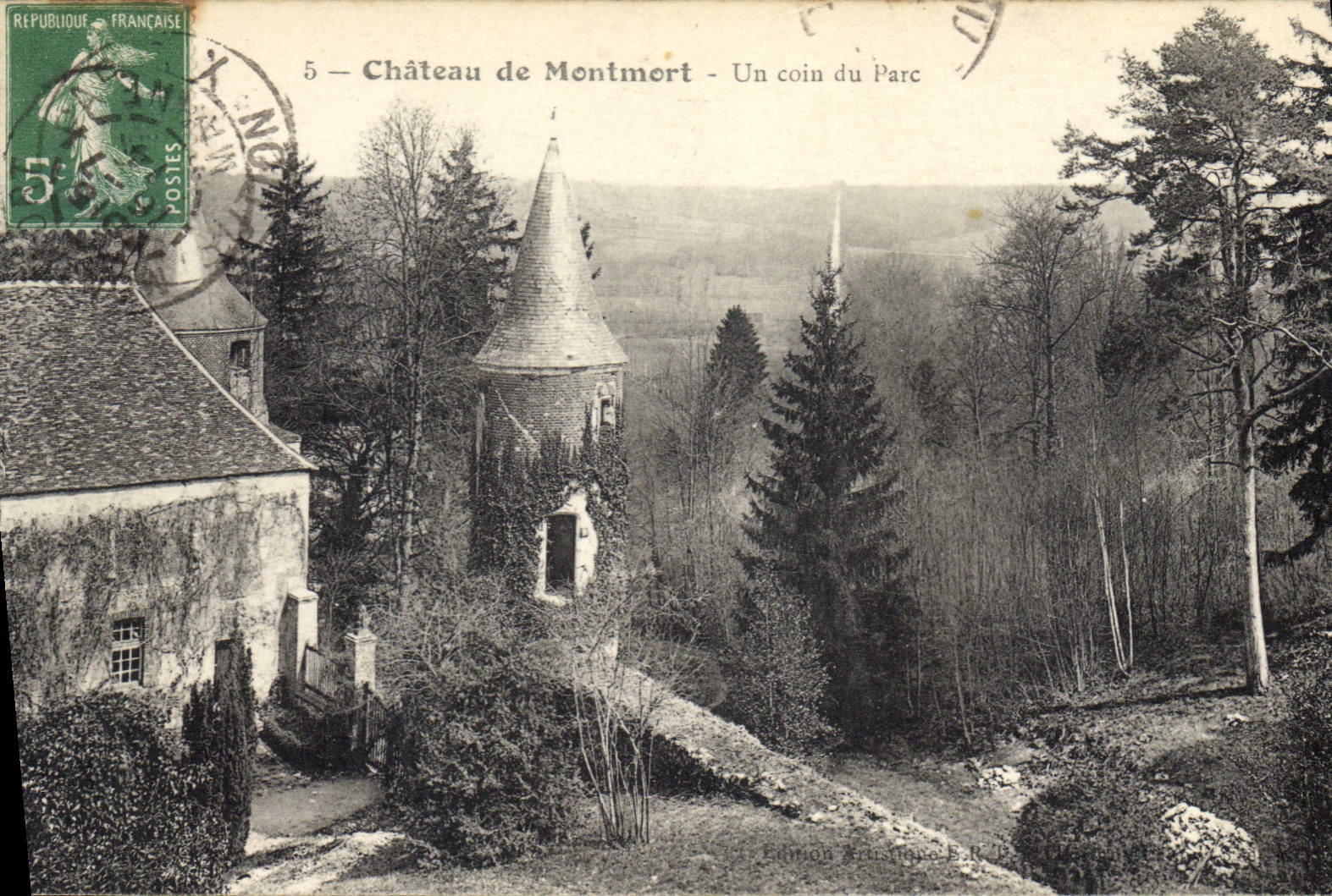CPA Chateau de Montmort un coin du Parc 