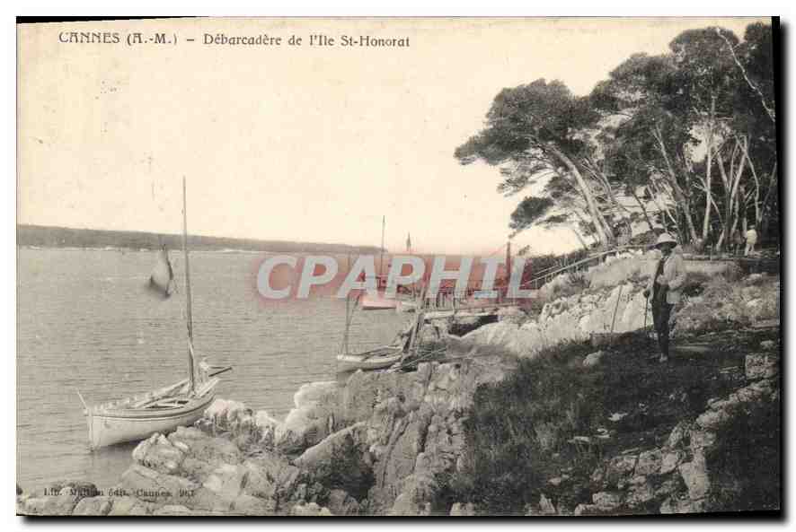 CPA Cannes AM Debarcadere de I'lle St Honorat 