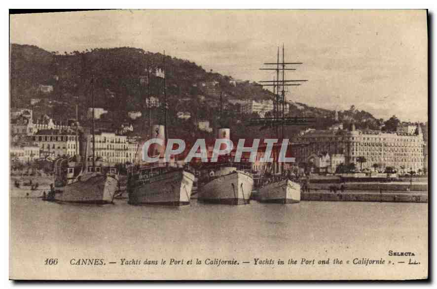 CANNES — Yachts dans le Port et la Californie — Selecta 166