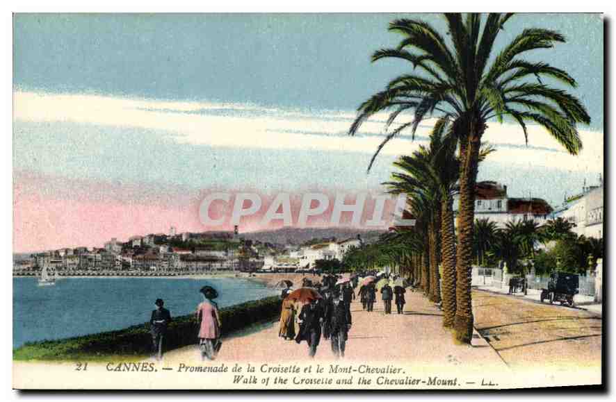CPA Cannes Promenade de la Croisette et le Mont Chevalier 