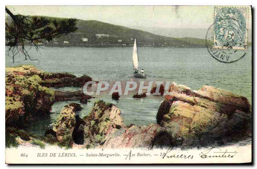 CPA Iles de Lerins Sainte Marguerite Les Rochers 